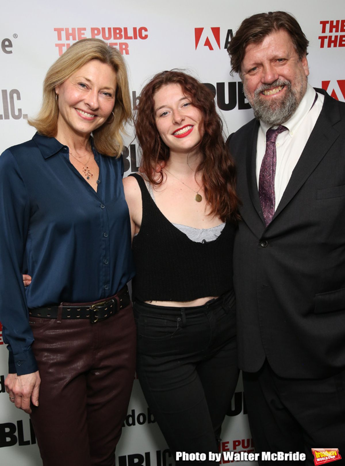 Laurie Eustis, Kyle Brown and Oskar Eustis  at 