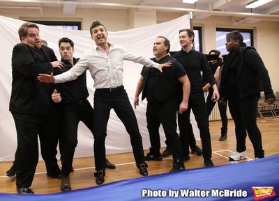 John Treacy Egan, Corey Cott, Tony Yazbeck,  Eliseo Roman, Chris Dwan and Alex Newell Photo
