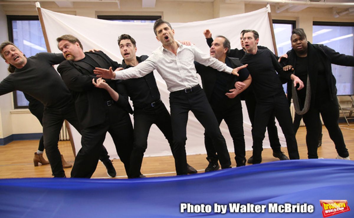 Kevin Kern, John Treacy Egan, Corey Cott, Tony Yazbeck,  Eliseo Roman, Chris Dwan and Alex Newell  at 