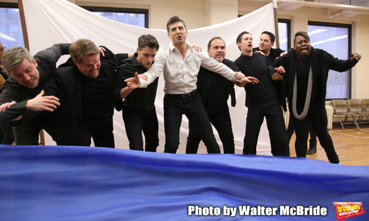 Kevin Kern, John Treacy Egan, Corey Cott, Tony Yazbeck,  Eliseo Roman, Chris Dwan and Alex Newell  at 