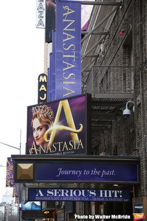 Theatre Marqee for "Anastasia" starring Christy Altomare and Cody Simpson at the Broa Photo