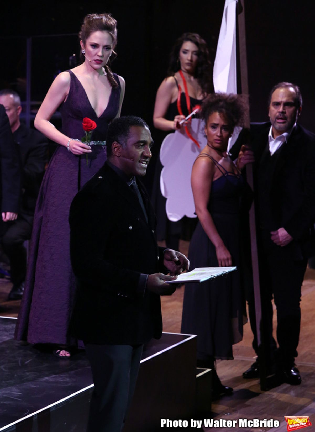 Laura Osnes and Norm Lewis with cast at 