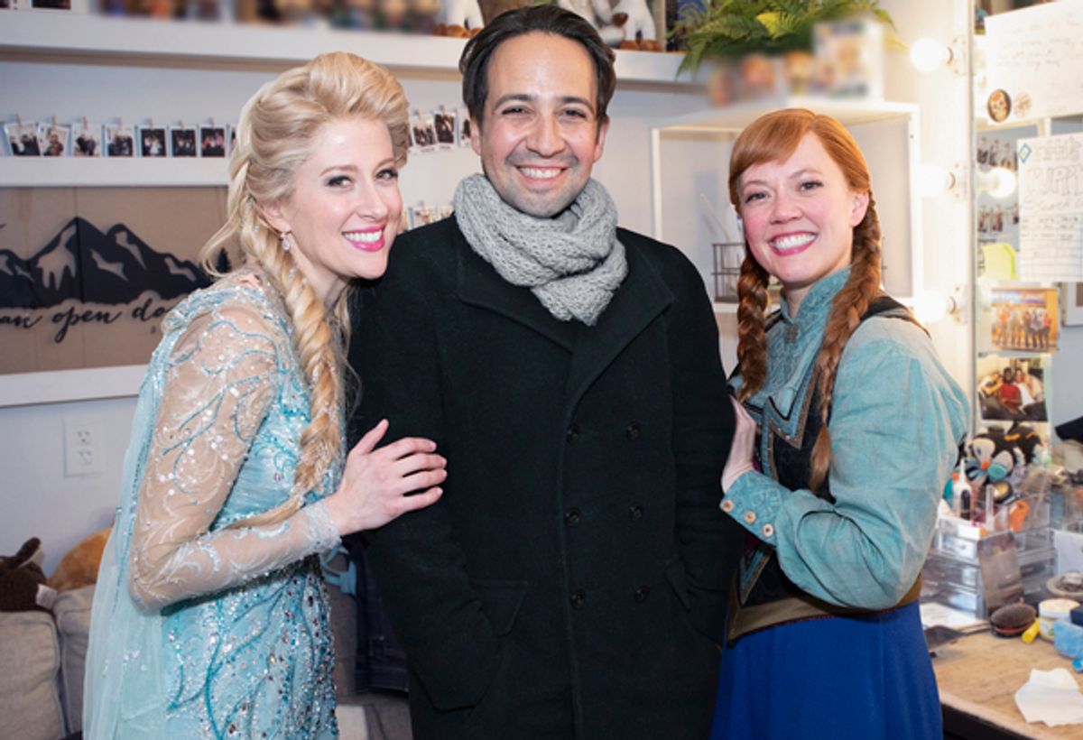 Caissie Levy, Lin-Manuel Miranda, Patti Murin at 