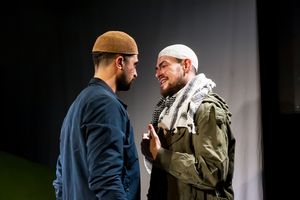 Archie Backhouse as Saleh and Sam Frenchum as Mark/Abdullah @ BroadwayWorld Archie Backhouse as Saleh and Sam Frenchum as Mark/Abdullah Photo