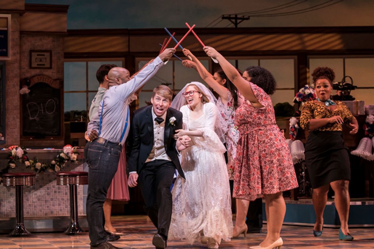 Jack McBrayer, Laura Baldwin, and Cast at 