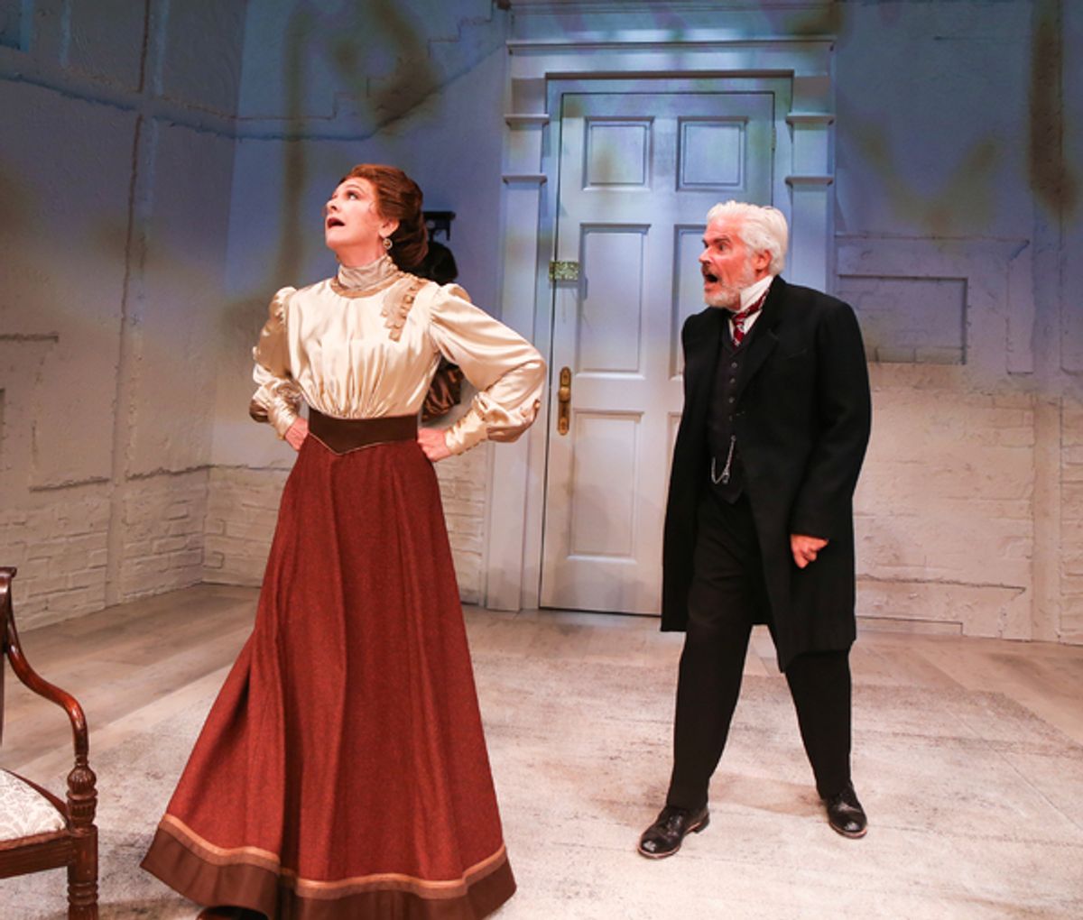 Carol Halstead as Nora and Paul Carlin as Torvald at 