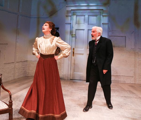 Carol Halstead as Nora and Paul Carlin as Torvald Photo