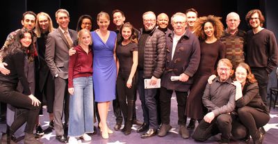 Edward Hibbert, and Bill Condon meet the cast.
 Photo
