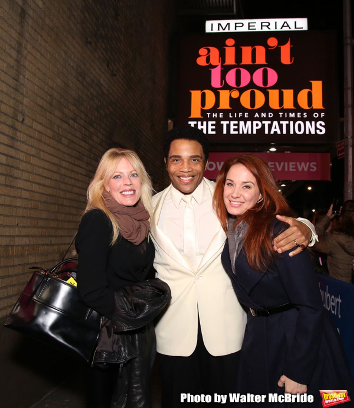 Sherie Rene Scott and Sierra Bogess with James Harkness at 