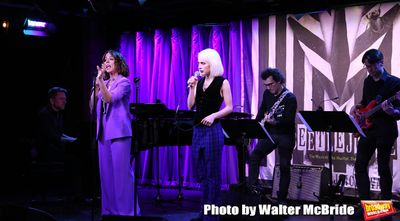 Leslie Kritzer and Sophia Anne Caruso with band  Photo