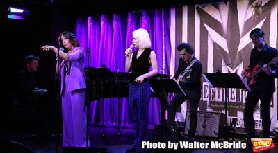 Leslie Kritzer and Sophia Anne Caruso with band  Photo