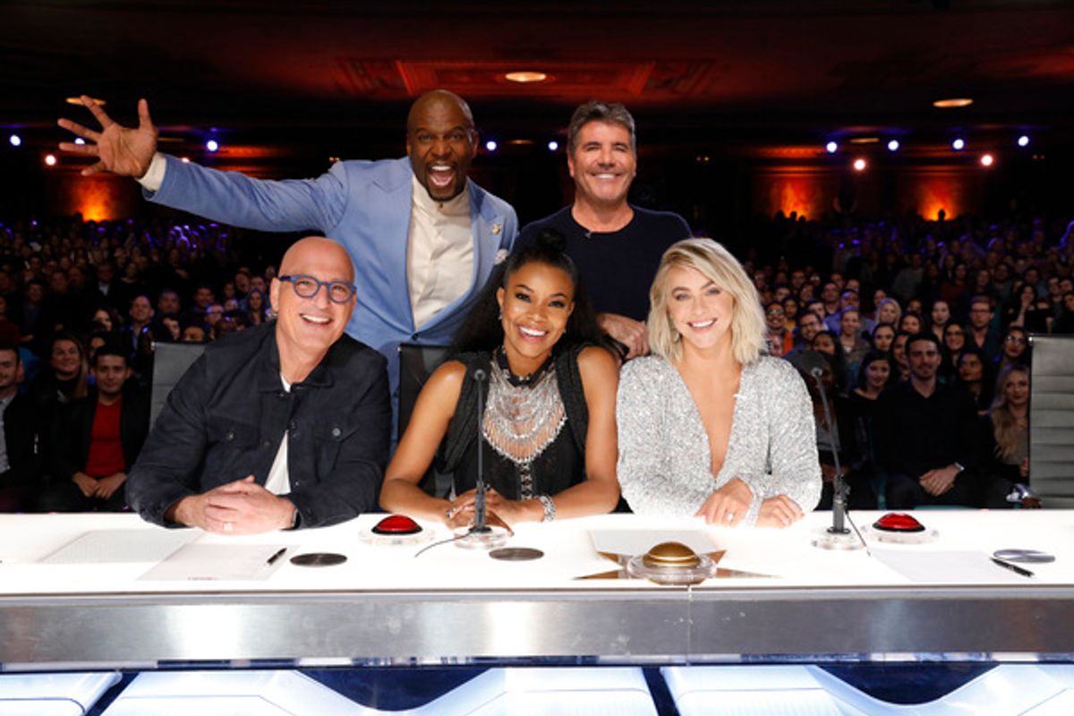 Howie Mandel, Terry Crews, Gabrielle Union, Simon Cowell, Julianne Hough at 