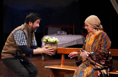 Fenton Li & Bernadette Quigley in DYING IN BOULDER. Photo by Carlos Cardona. Photo