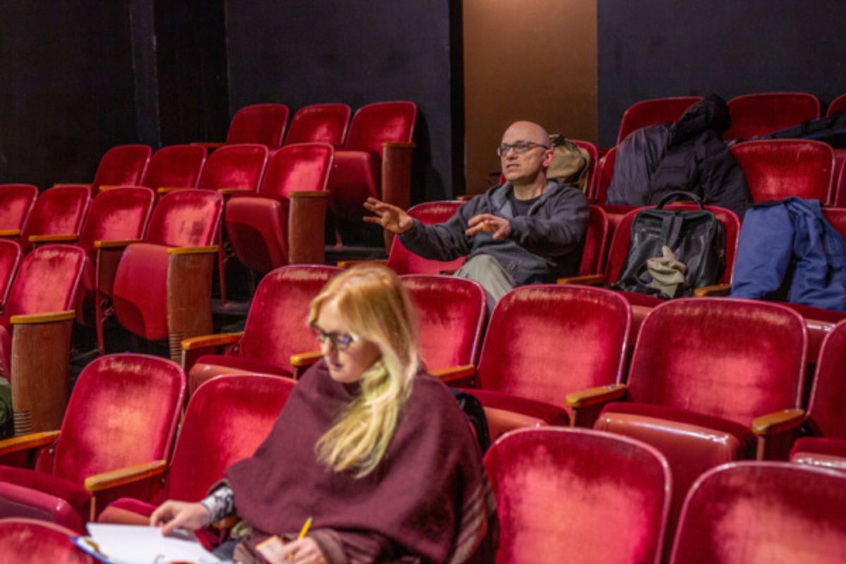 Playwright Keith Huff in rehearsal with Director Ella Jane New for the NYC Premiere SIX CORNERS at 