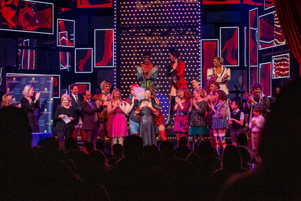 Callum Francis, Cyndi Lauper, and the Cast of KINKY BOOTS at 