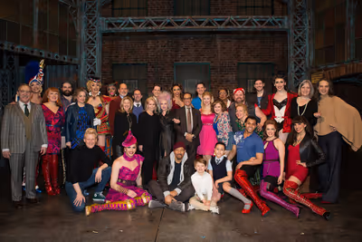 Cyndi Lauper and Smithsonian Representatives with the Full Cast of KINKY BOOTS Photo