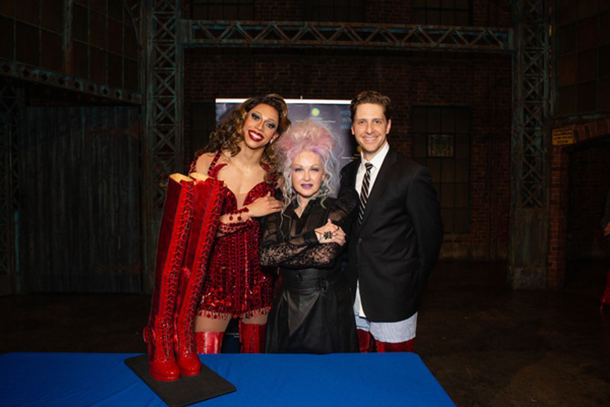 Callum Francis, Cyndi Lauper, and Andy Kelso at 