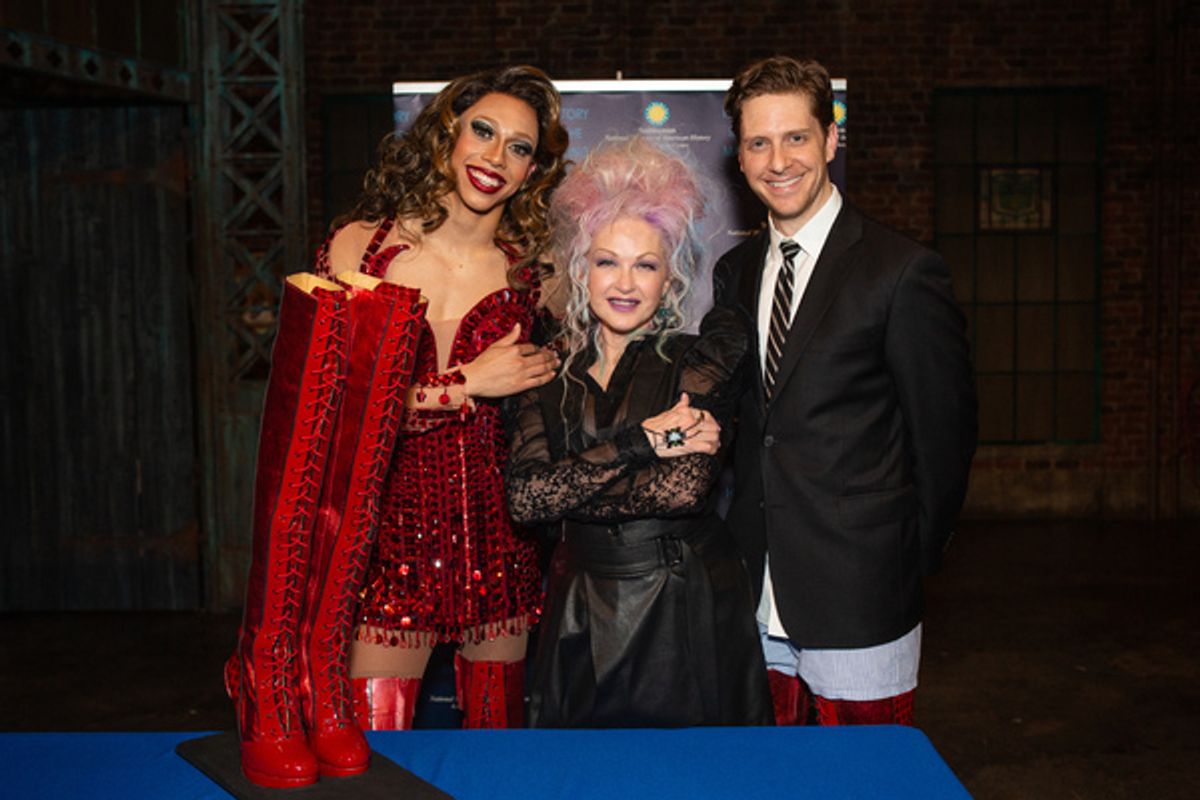 Callum Francis, Cyndi Lauper, and Andy Kelso at 