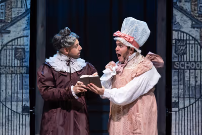 Anthony Michael Lopez as Miss Pinkerton and Vincent Randazzo as Miss Jemima Photo