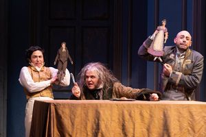 Alyssa Wilmoth Keegan as Lesser Pit, Vincent Randazzo as Sir Pitt and Anthony Michael Lopez as Rose Crawley @ BroadwayWorld Alyssa Wilmoth Keegan as Lesser Pit, Vincent Randazzo as Sir Pitt and Anthony Michael Photo