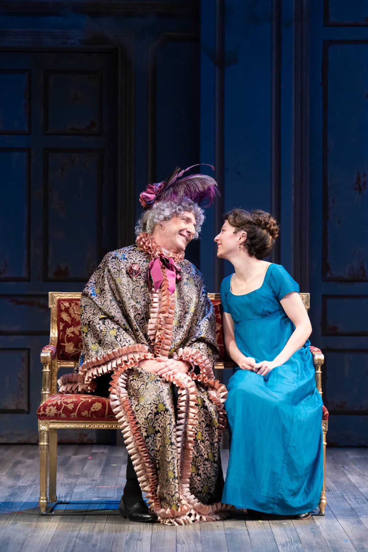 Dan Hiatt as Miss Matilda Crawley and Rebekah Brockman as Becky Sharp at 