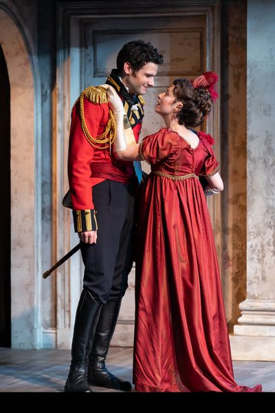 Adam Magill as Rawdon and Rebekah Brockman as Becky Sharp Photo