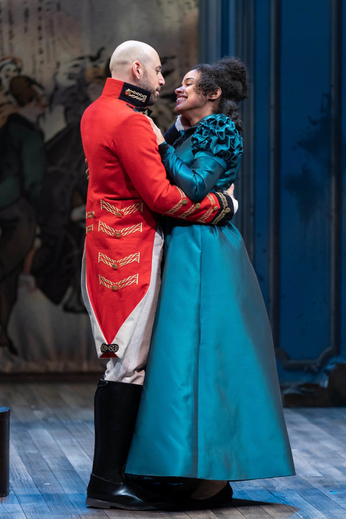 Anthony Michael Lopez as Dobbin and Maribel Martinez as Amelia Sedley at 