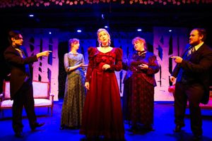 Mr. Erlanson (Erik Davis), Mrs. Segstrom (Kira Leigh Vega), Mrs. Anderssen (Heidi Walworth-Horn), Mrs. Nordstrom (Caryl Dowd) & Mr. Lindquist (Chap Wolff) @ BroadwayWorld Mr. Erlanson (Erik Davis), Mrs. Segstrom (Kira Leigh Vega), Mrs. Anderssen (Heidi Wal Photo