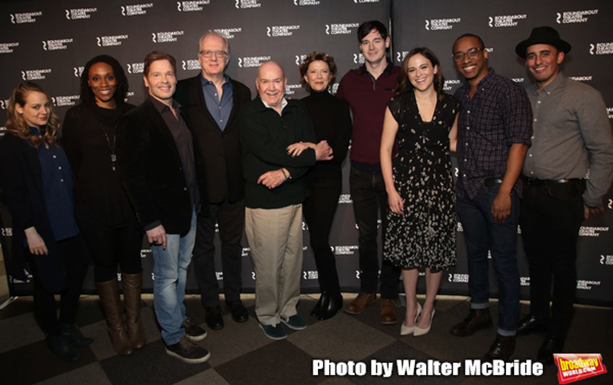Jenni Barber, Chinasa Ogbuagu, Michael Hayden, Tracy Letts, director Jack O'Brien, Annette Bening, Benjamin Walker, Francesca Carpanini, Hampton Fluker and Nehal Joshi at 