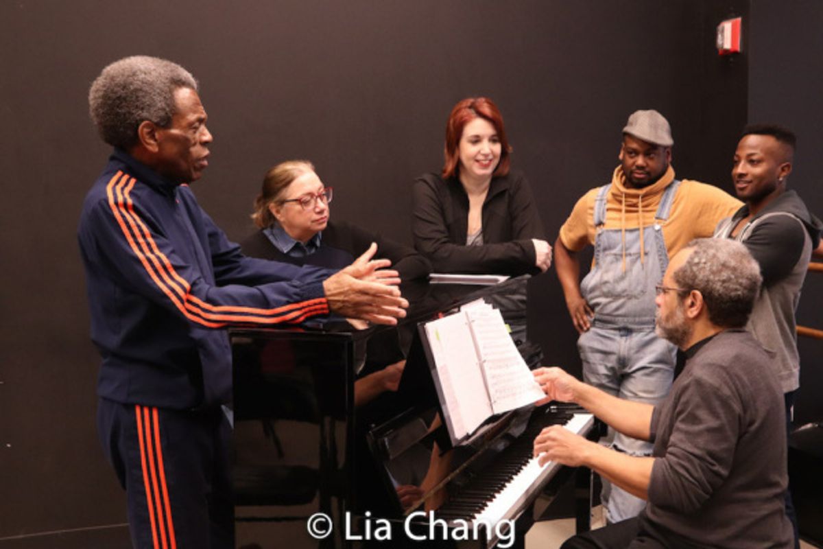 Director Andre De Shields, Costume Designer Gail Brassard, Choreographer Kimberly Schafer, Tommy Scrivens, Wesley Barnes with Musical Director Nat Adderley, Jr. at 