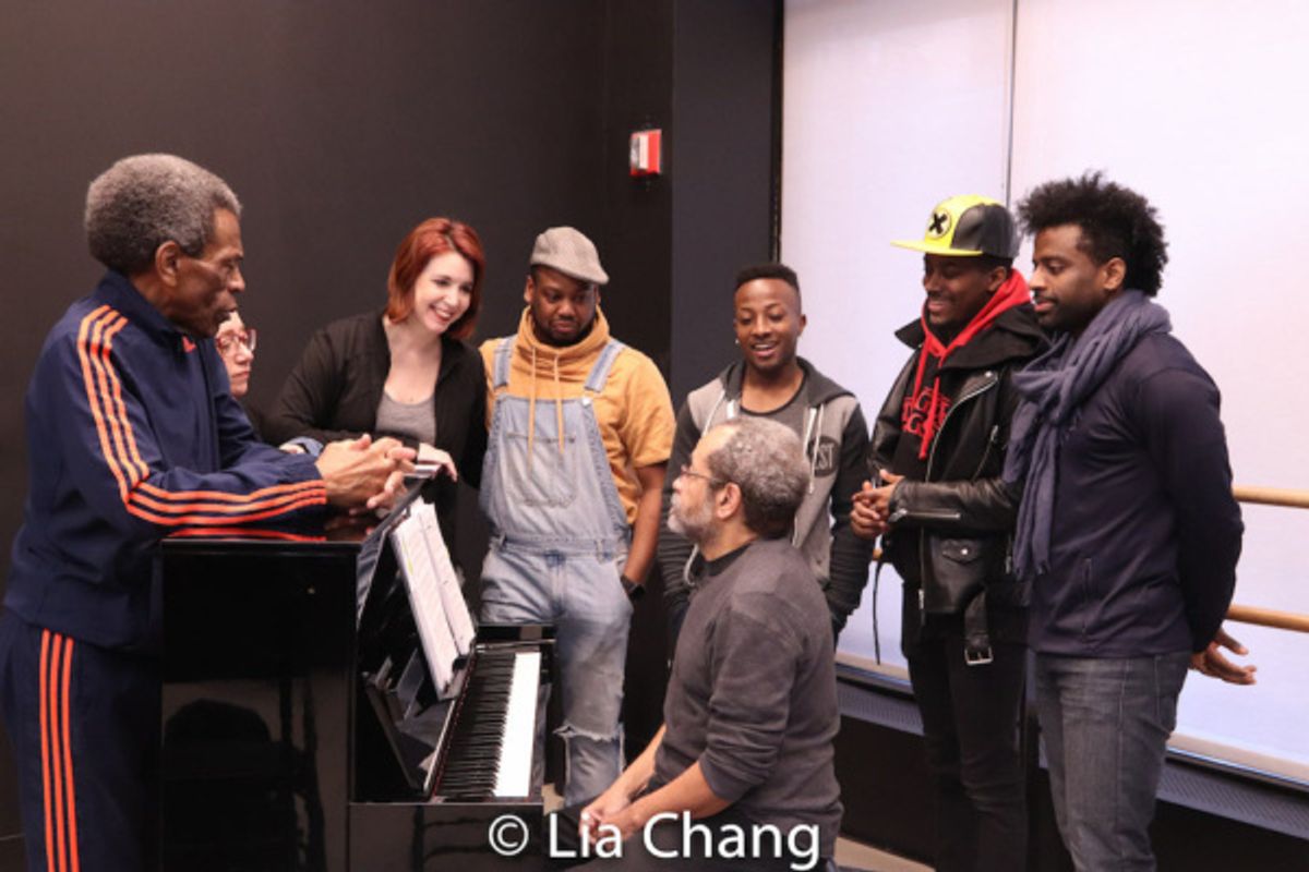 Director Andre De Shields, Costume Designer Gail Brassard, Choreographer Kimberly Schafer, Tommy Scrivens, Wesley Barnes, Lamont Brown, C.K. Edwards with Musical Director Nat Adderley, Jr at 
