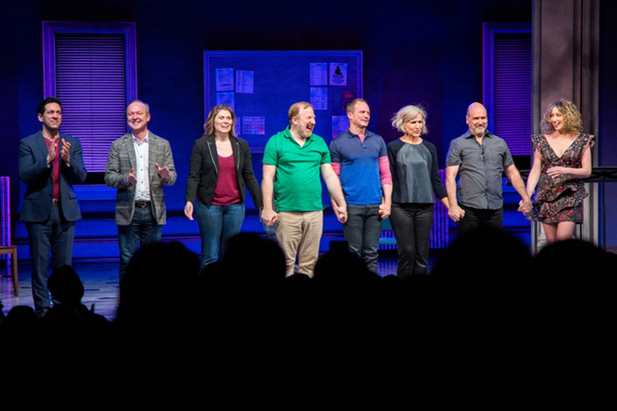 Michael Berresse, Benjamin Howes, Heidi Blickenstaff, Hunter Bell, Jeff Bowen, Susan Blackwell, Larry Pressgrove, Courtney Balan at 