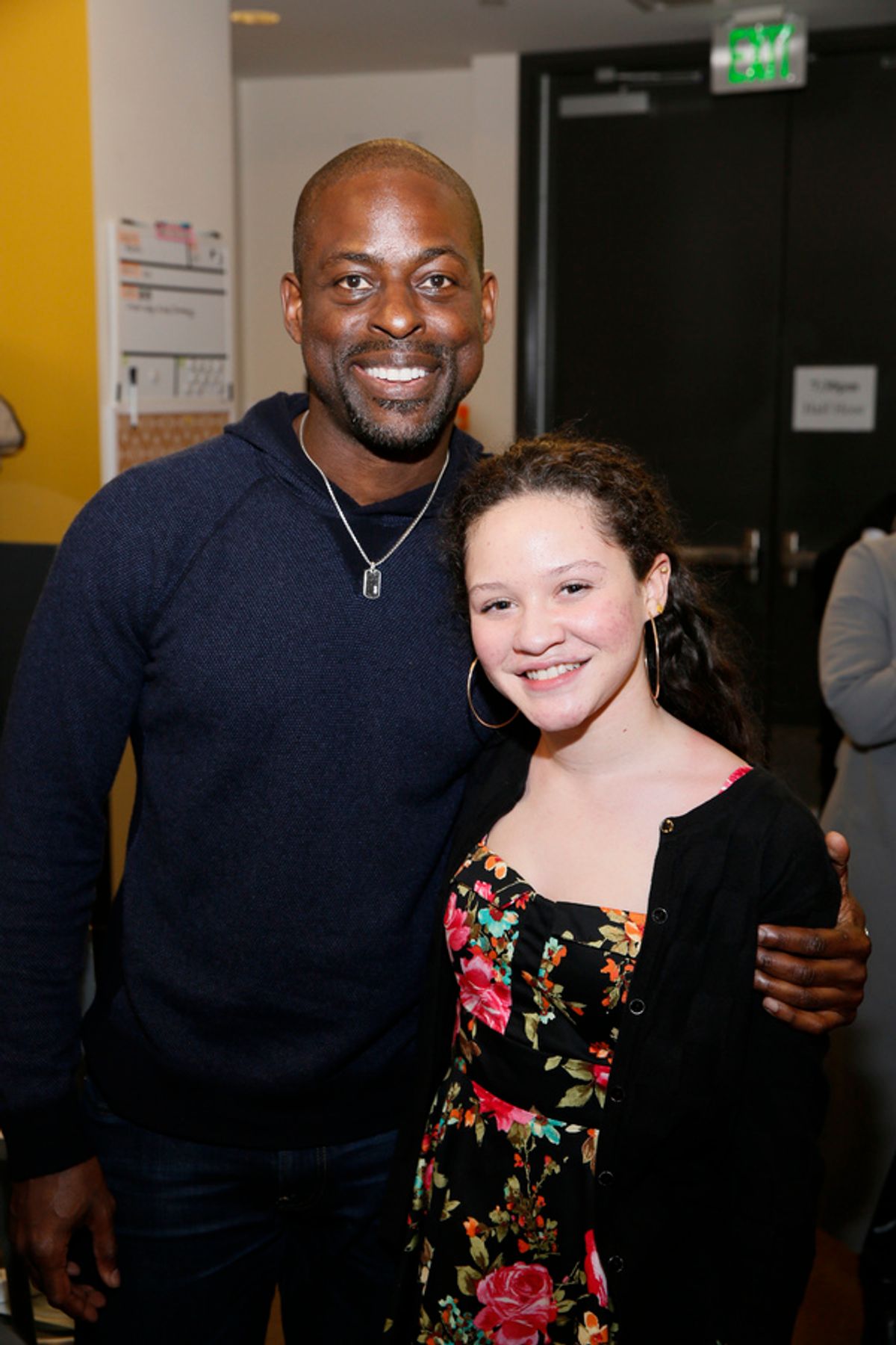 From left, celebrity judge Sterling K. Brown and second place winner Mylah Eaton at 