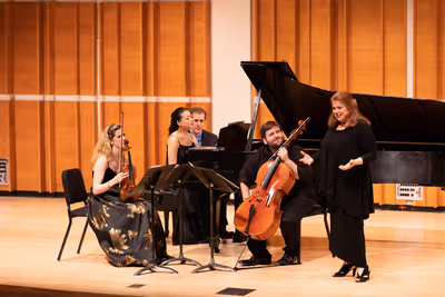 Allison Charney and the Neave Trio discuss Jennifer Higdon's "Piano Trio" Photo