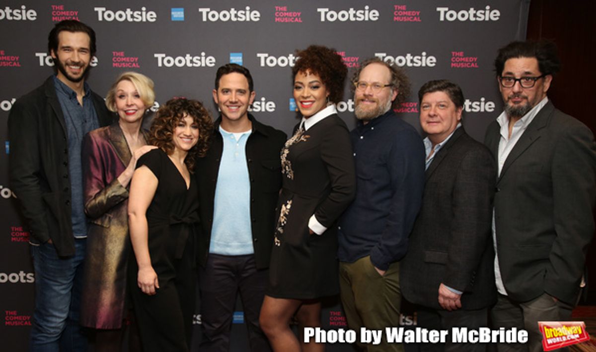 John Behlmann, Julie Halston, Sarah Stiles, Santino Fontana, Lilli Cooper, Andy Grotelueschen, Michael McGrath and Reg Rogers at 