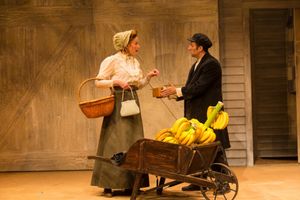 (L to R) Gretchen Hall and Benjamin Pelteson in The Immigrant, written by Mark Harelik, conceived by Mark Harelik and Randal Myler, at George Street Playhouse, March 12 - April 7, 2019. Photo by T @ BroadwayWorld (L to R) Gretchen Hall and Benjamin Pelteson in The Immigrant, written by Mark Hareli Photo