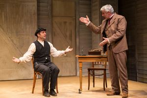 (L to R) Benjamin Pelteson and R. Ward Duffy in The Immigrant, written by Mark Harelik, conceived by Mark Harelik and Randal Myler, at George Street Playhouse, March 12 - April 7, 2019. Photo by T @ BroadwayWorld (L to R) Benjamin Pelteson and R. Ward Duffy in The Immigrant, written by Mark Hareli Photo