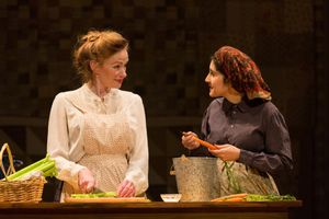 (L to R) Gretchen Hall and Lauriel Friedman in The Immigrant, written by Mark Harelik, conceived by Mark Harelik and Randal Myler, at George Street Playhouse, March 12 - April 7, 2019. Photo by T. @ BroadwayWorld (L to R) Gretchen Hall and Lauriel Friedman in The Immigrant, written by Mark Harelik Photo