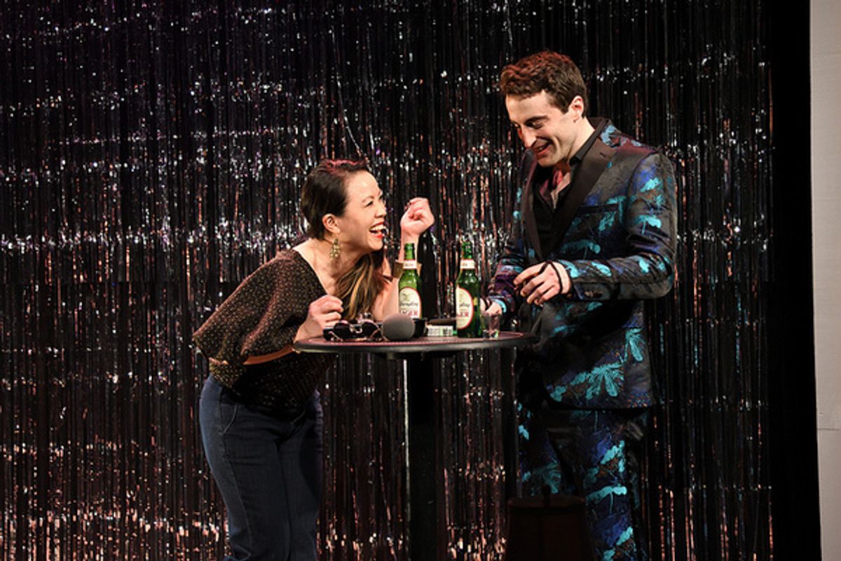 Tina Chilip as Tina and Charlie Thurston as Robbie. at 