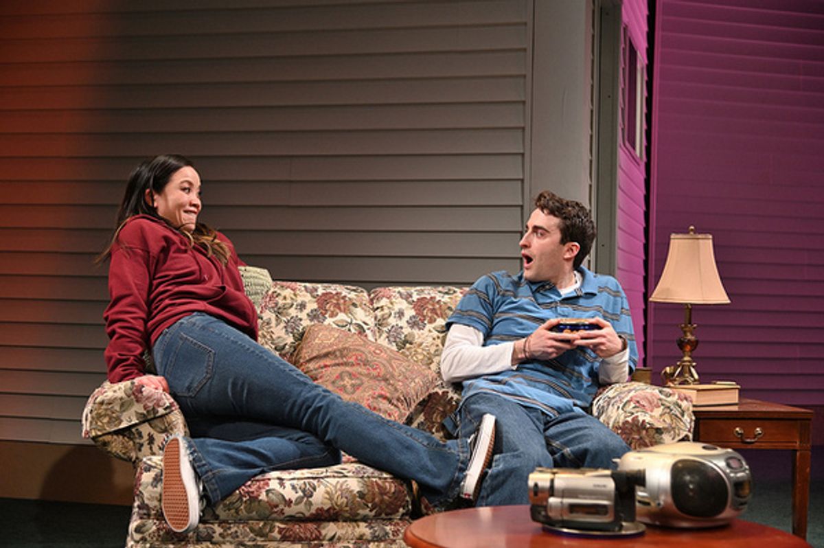 Tina Chilip as Tina and Charlie Thurston as Robbie at 