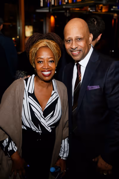 From left, actor Jennifer Leigh Warren and creator/performer Ruben Santiago-Hudson  Photo