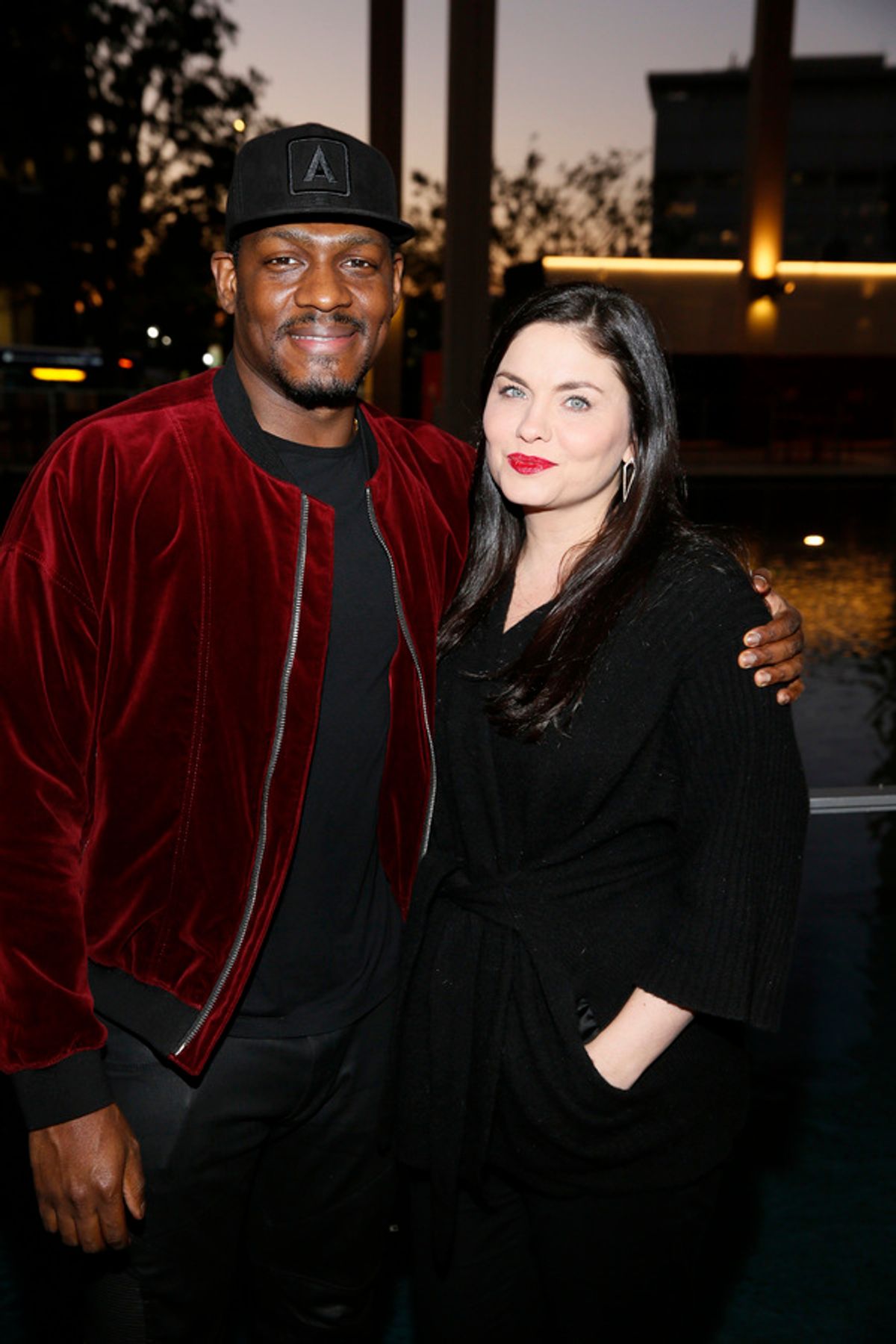 From left, actors Jason R. Moore and Jodi Lyn O'Keefe at 