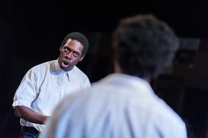 Jeremy Keith Hunter (Lincoln) and Louis E. Davis (Booth). Photo