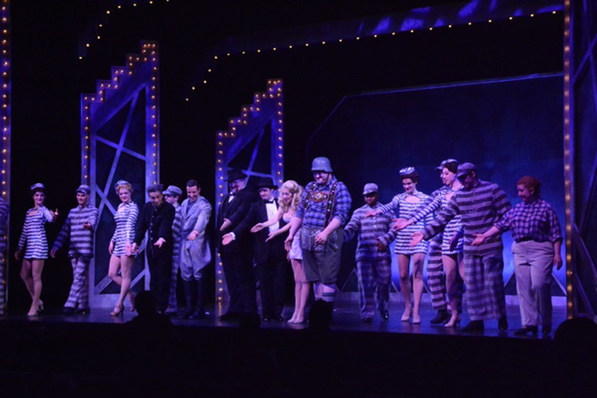 Jon J. Peterson, John Salvatore, Jason Simon,Richard Lafleur,  Gina Milo, Cody Marcukaitis and the Cast of The Producers at 