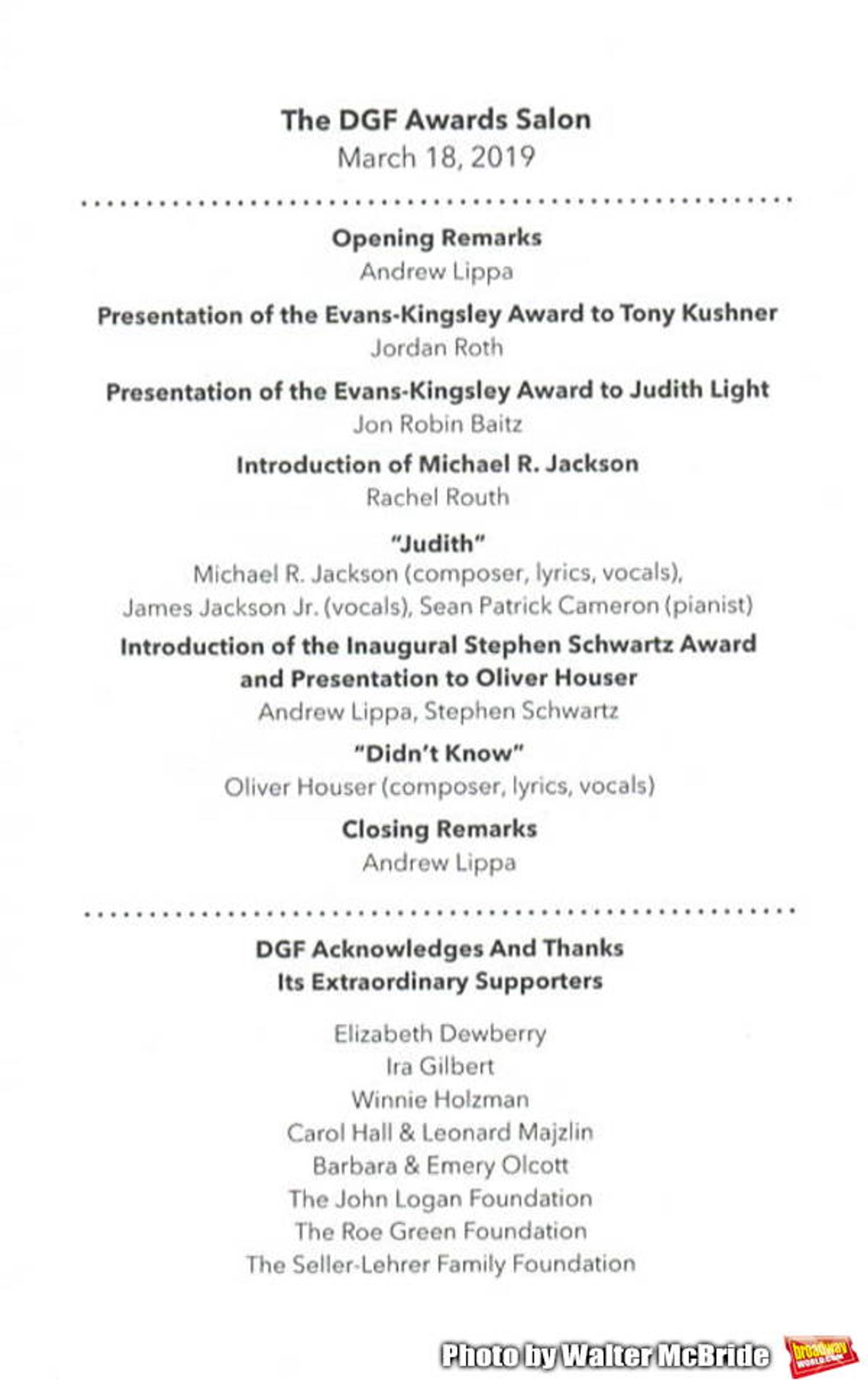 Photo Coverage: Judith Light and Tony Kushner Honored With DGF Madge Evans & Sidney Kingsley Awards  Image