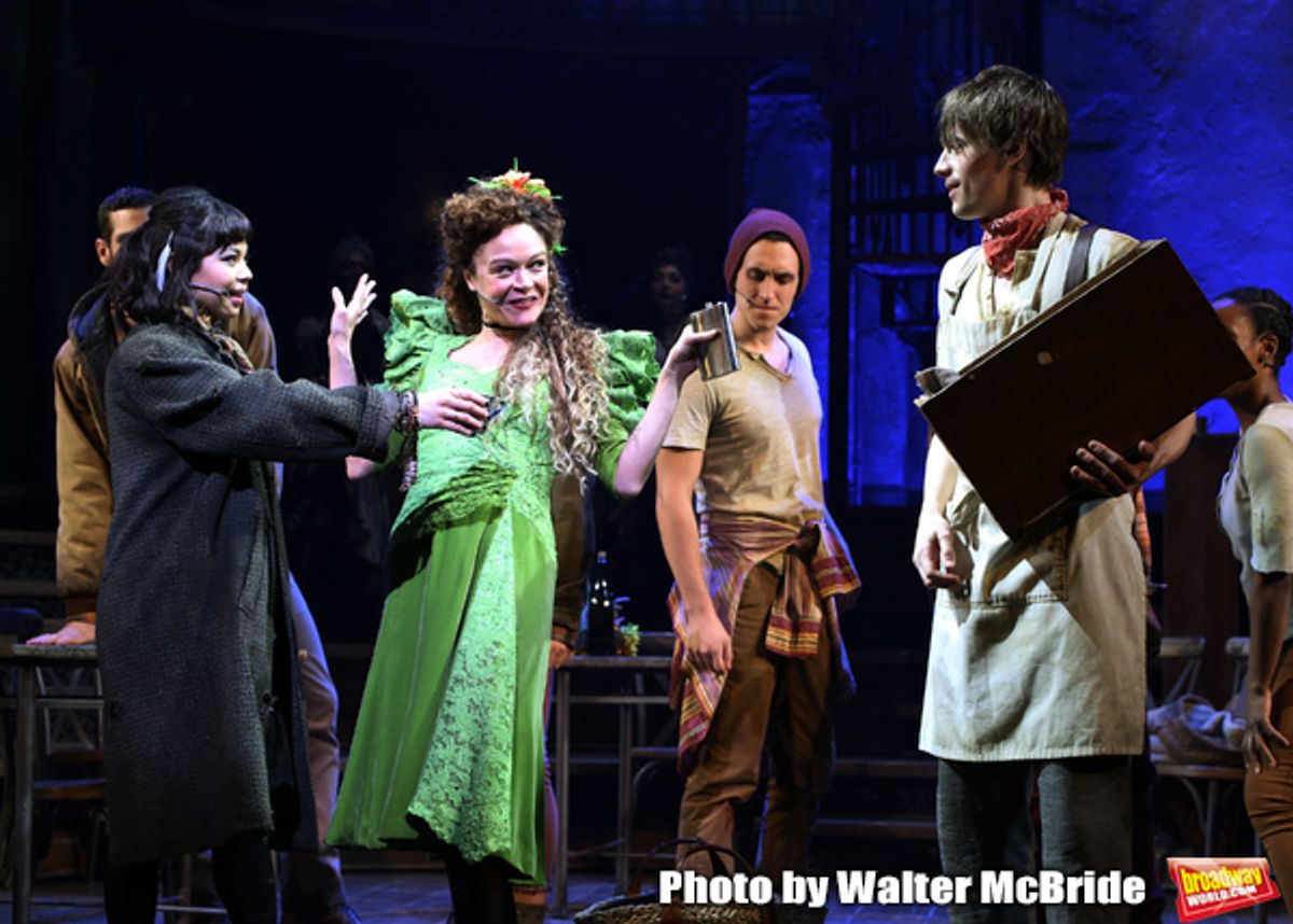 Amber Gray, Eva Noblezada and Reeve Carney  at 