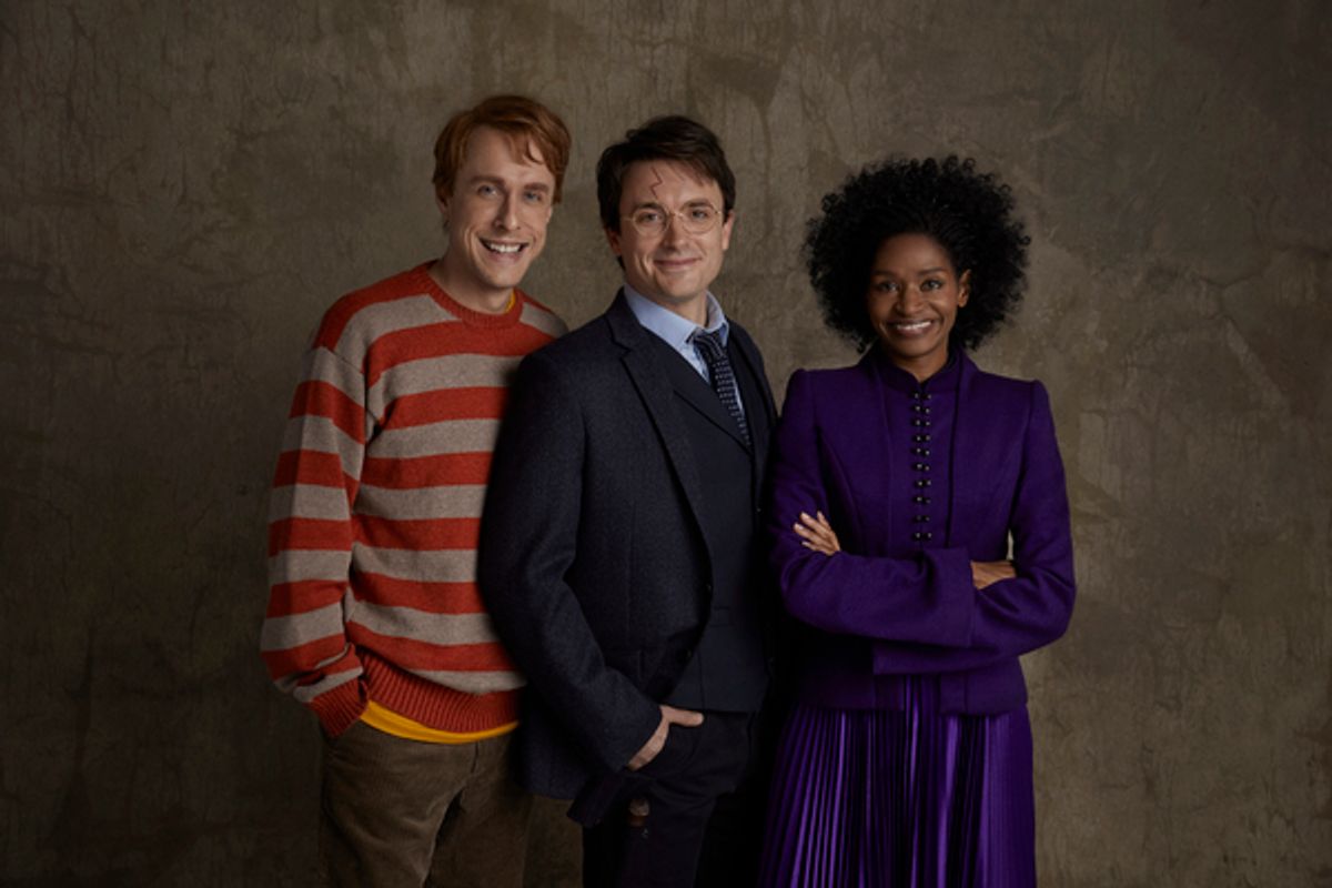 Matt Mueller (as Ron Weasley), James Snyder (as Harry Potter), Jenny Jules (as Hermione Granger) at 