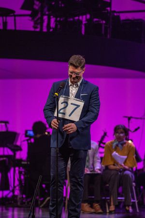 Host Christopher Sieber joins the cast of Curtis High School's 25th ANNUAL PUTNAM COU Photo