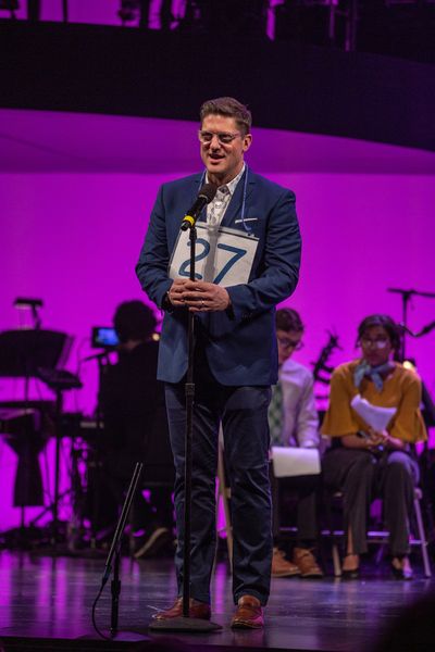 Host Christopher Sieber joins the cast of Curtis High School's 25th ANNUAL PUTNAM COU Photo