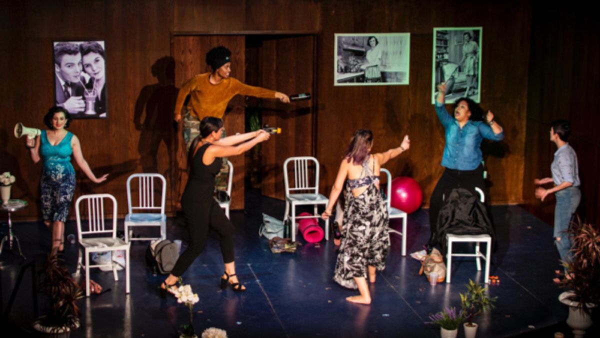 Cast: Claire-Monique Martin, Gabriela Lopez Hernandez, Idalis Rideout, Barbara Bernardi, Alana DeGregorio, Tiffany Peach and Katherine Lieblang. Photo by Kilpatry Montes de Oca. at 